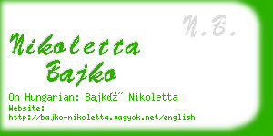 nikoletta bajko business card