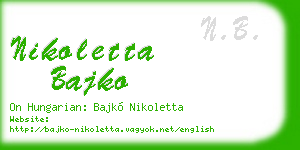 nikoletta bajko business card